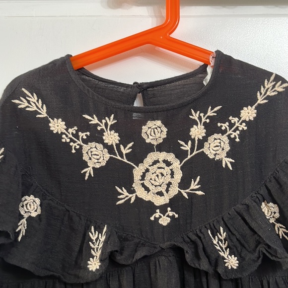 Zara Kids Embroidered Cotton Dress - Picture 2 of 12